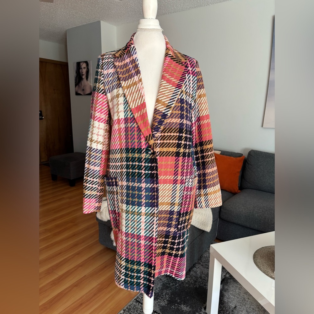 Chic Multicolor Plaid Women's Blazer